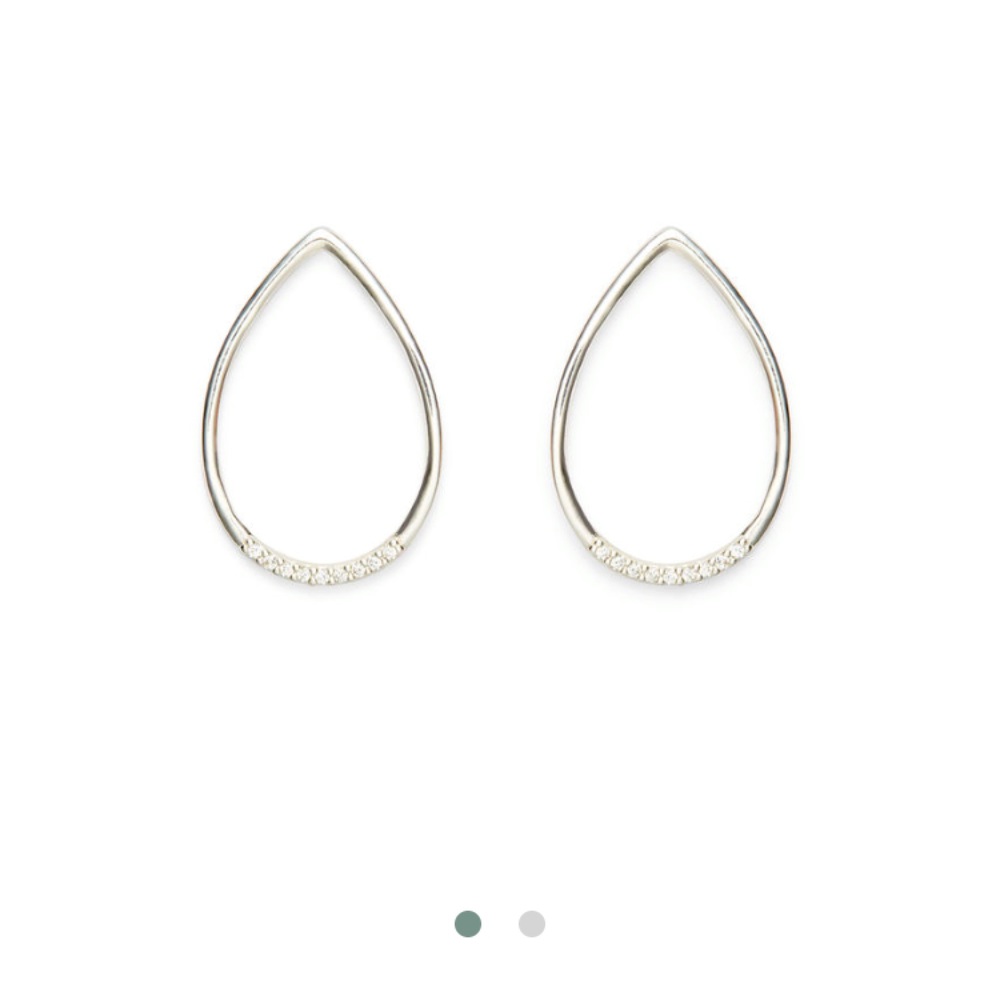 Sophie Harper Petite Silver Teardrop Pave Hoops